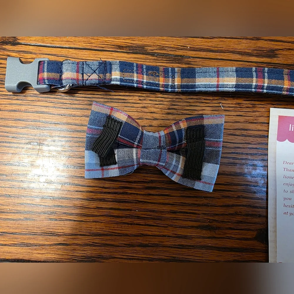 Plaid Bow Tie Collar Sets for Medium or Large Dogs (2 available)